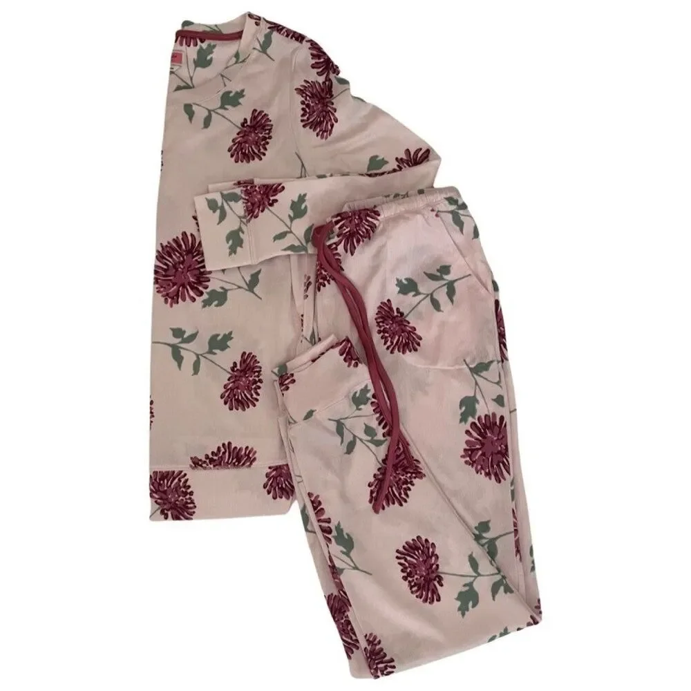 Kate Spade New York Two Piece Floral Blooming Mums Brushed Pajamas